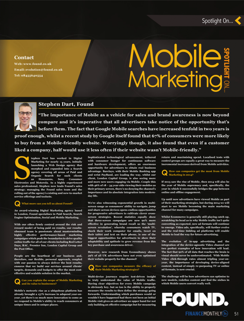 Finance Monthly - MobileMarketing