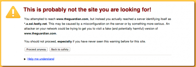 screenshot of HTTPs blunder by the Gaurdian