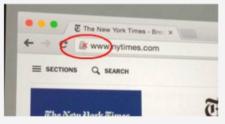 How the non-HTTPS warning icon is set to look on Google Chrome