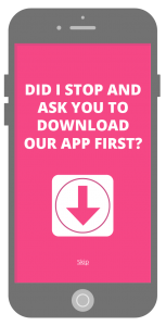 Mobile App download interstitial