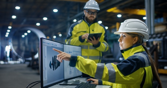 engineer wearing a helmet