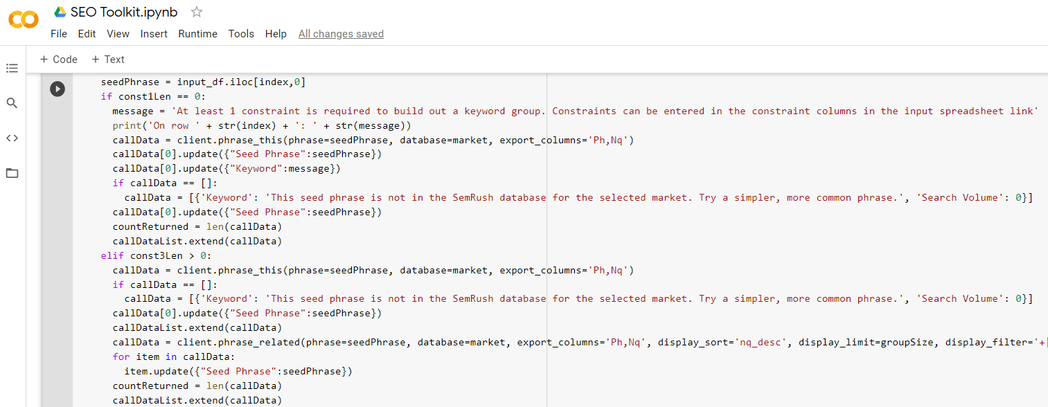 Automated Keyword Research Keyword Harverster, Colab & PythonSemrush